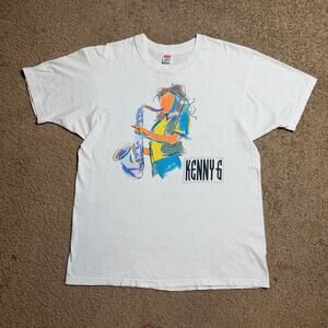 VINTAGE 1991 Kenny G Tour t shirt MENS white sz XL